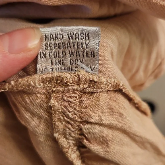 Solitaire by Ravi Khosla Peach Boho Embroidered Dolman Sleeve Button-Down, M - Picture 6 of 11